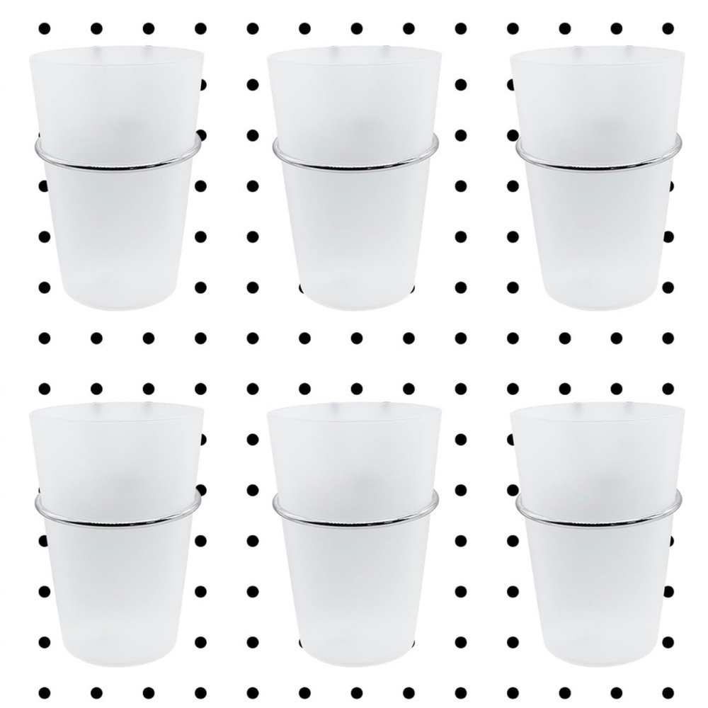 NEW Set of 6 Pegboard Cups with Hooks Storage Bins Organizer